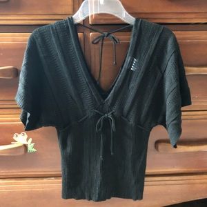 Black V-neck Blouse